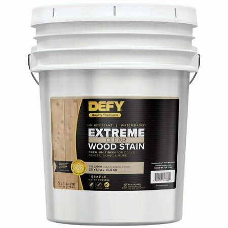 DEFY Extreme Transparent Exterior Wood Stain, Crystal Clear, 5 Gal. 300165